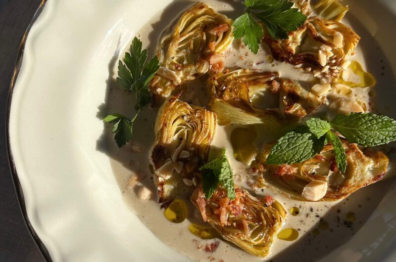 Alcachofas en crema aromática