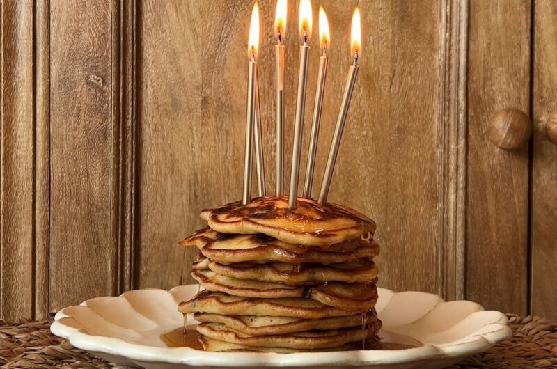 Birthday chocolate chip pancakes